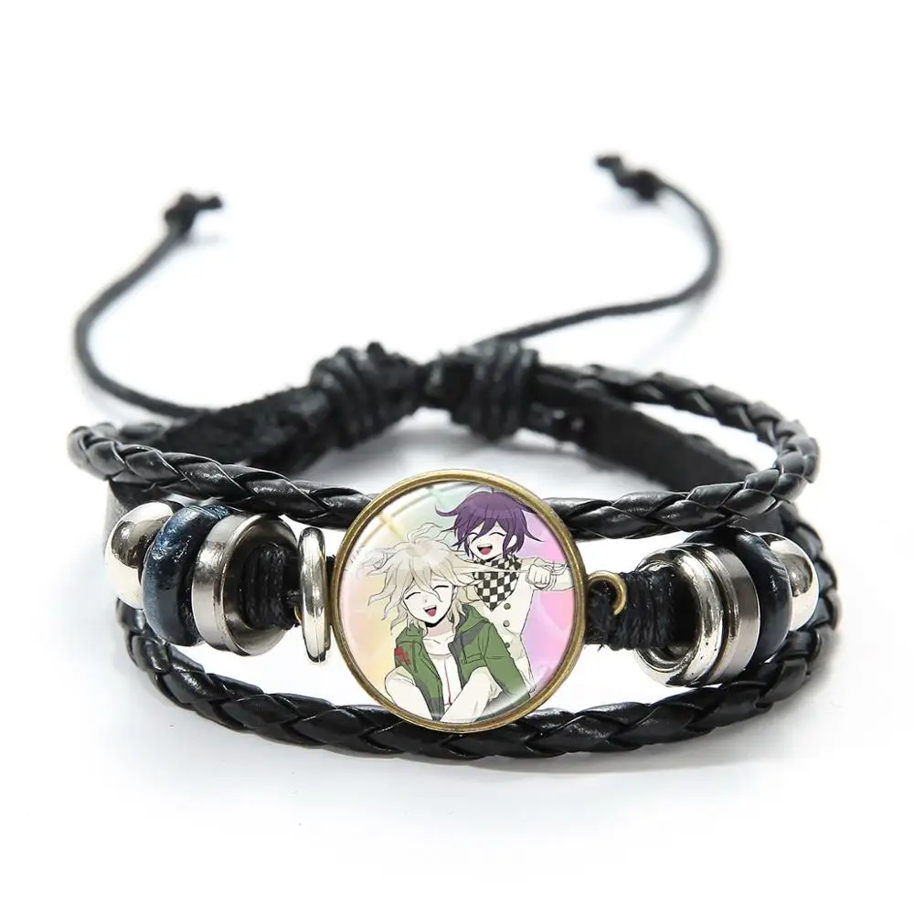 Style 12 SIAN Cool Game рисунок Собранный тканый кожаный браслет Dangan Ronpa Danganronpa V3 Akamatsu Kaede художественный узор стекло драгоценный камень браслеты - Окраска металла: Style 12