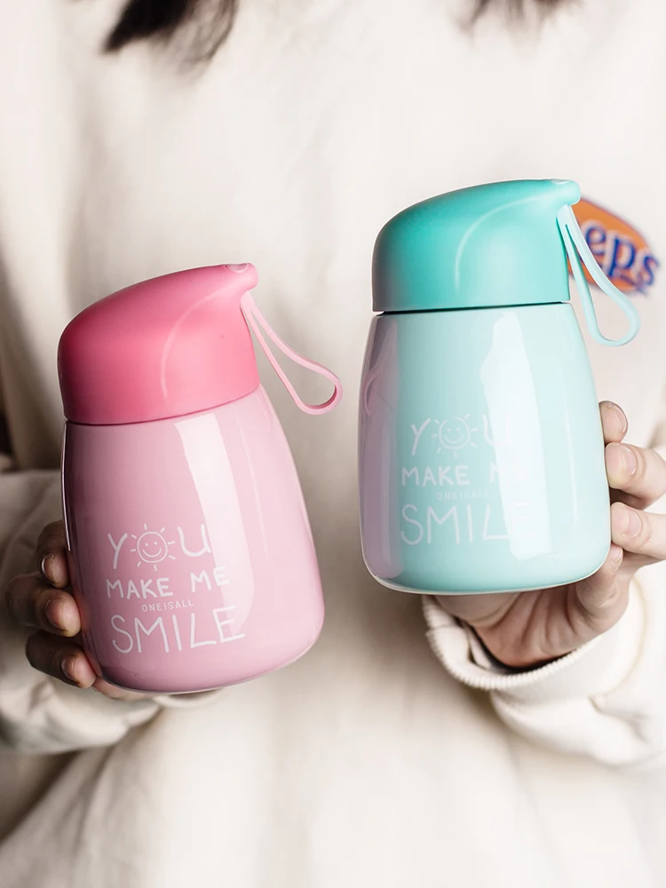 

Thermos Cup Cute Portable Women's Small and Simple Big Belly Drinking Cup
