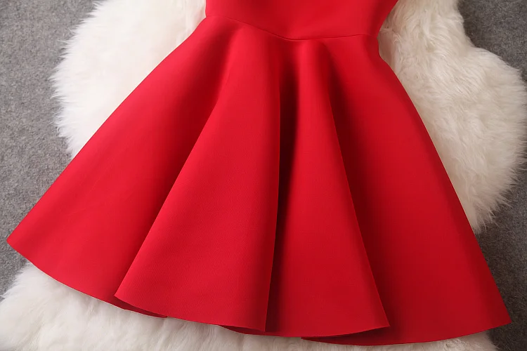 

2020 Autumn spring New Women dress Sequins Smallmal Attire Will Take Space Cotton Vest Dresses Red Black Rose Dress 586H