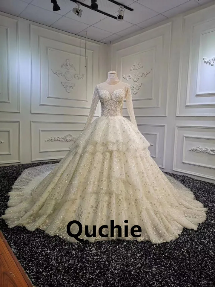 

Real Image Boho Wedding Dresses Long Sleeves Lace Up Bodice Dubai Arabic Abiti Da Sposa Bridal Dress Vestido de Noiva