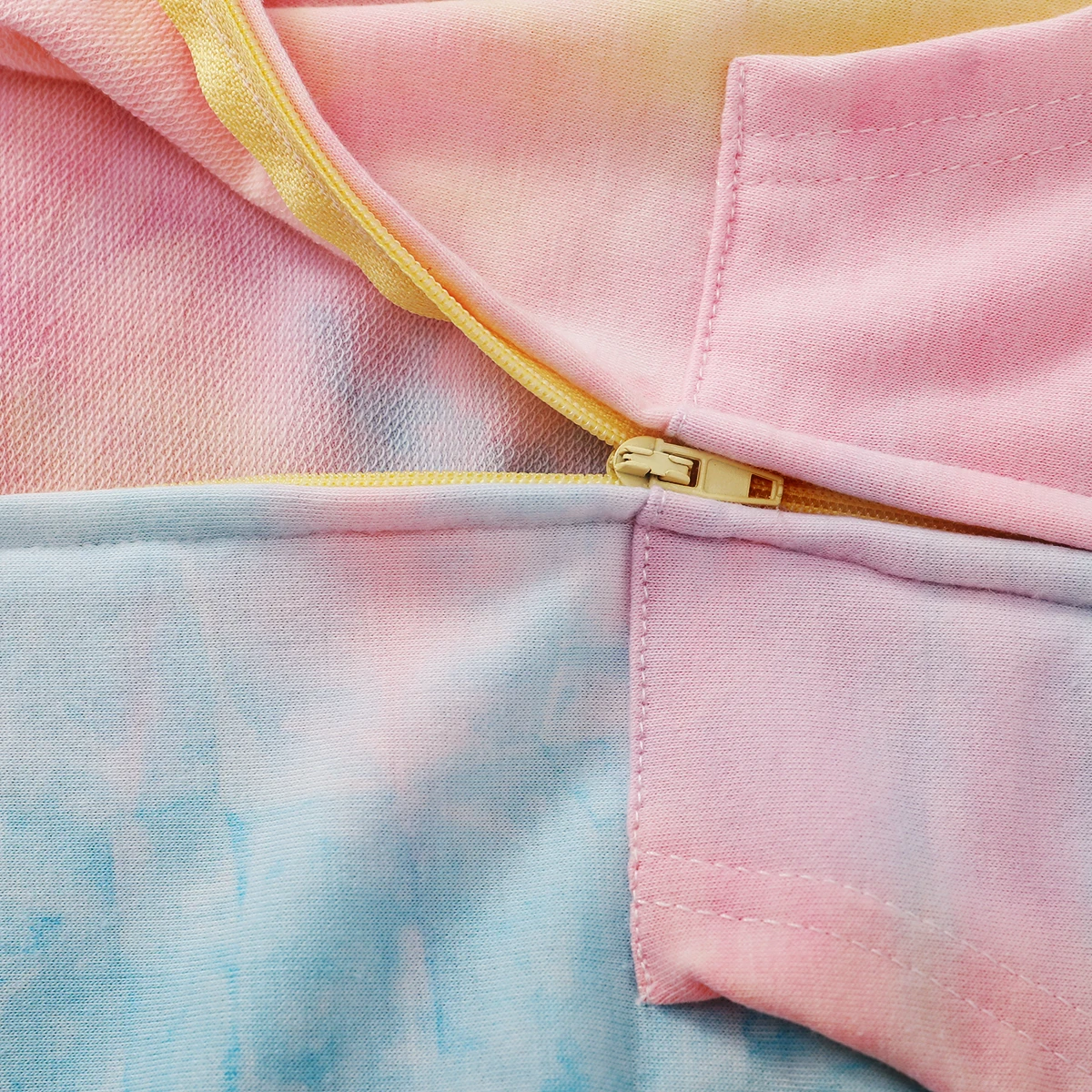 

Newborn Infant Baby Clothes Long Sleeve Colorful Tie-Dye Print Hooded Romper Zipper Pocket Casual Jumpsuits 0-24 Months