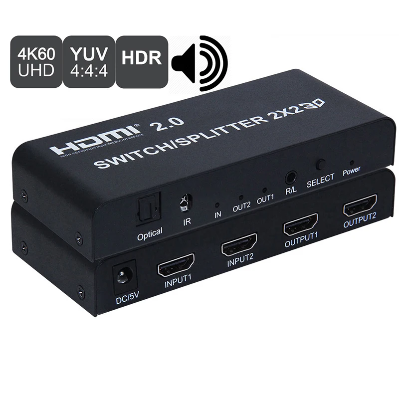 4K HDMI переключатель 2X4 разделитель 2X2 2X8 2 в Out / 4 8 пульт дистанционного управления 3D