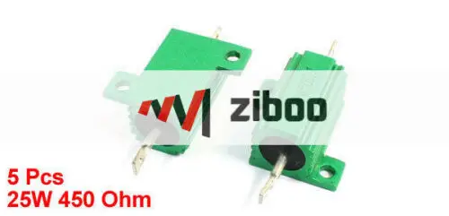 5 шт. 450 Ом 25 Вт проволочный радиатор с алюминиевым покрытием резисторы зеленого