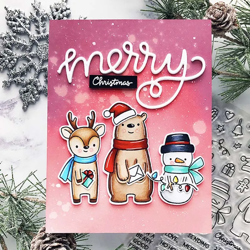 Веселая верия рождественские слова металлические Вырубные штампы трафареты