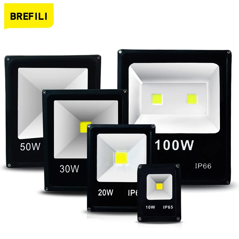 BREFILI 220 В 100 Вт Светодиодный прожектор IP66 водонепроницаемый Проект 10 20 30 50 для