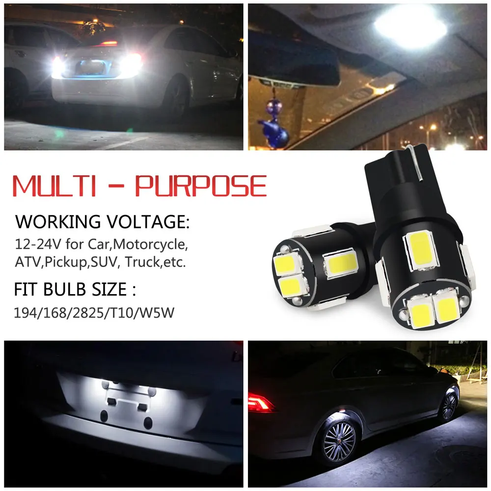 10x T10 LED W5W светодиодные внутренние Автомобильные фары для Honda Civic зеркальные