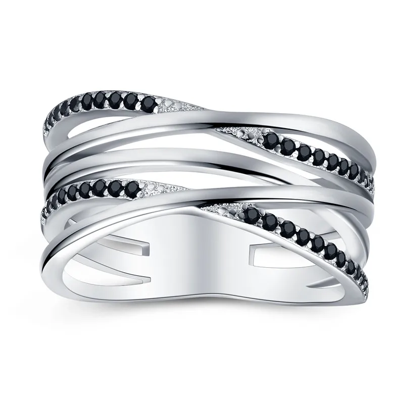 Женское кольцо из серебра 925 пробы с блестками|Кольца| |