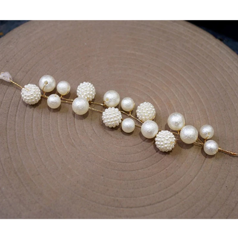 Ручной переплетенный белый цветок жемчужный браслет свадебный Аксессуар