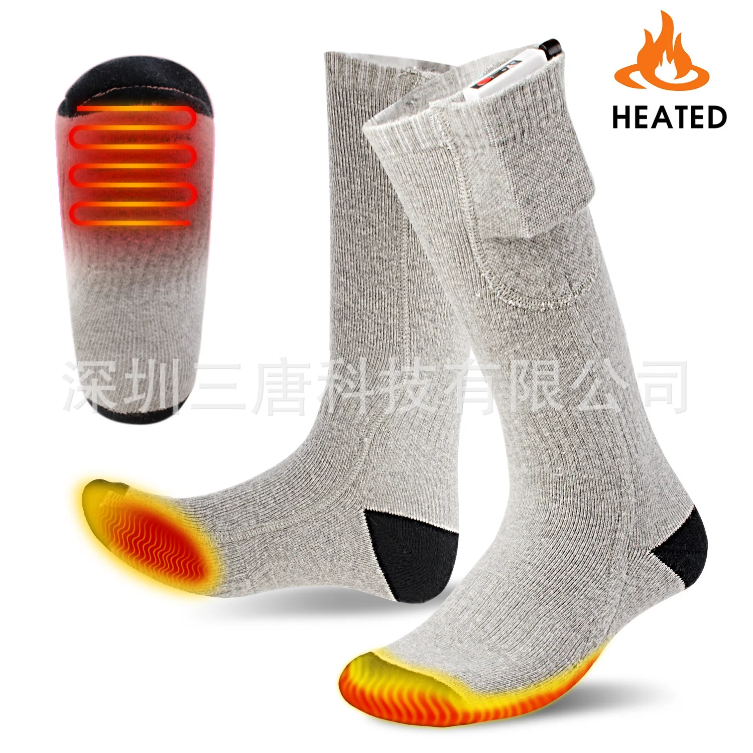 Lithium battery electric socks rechargeable temperature adjustable water wash cold proof old people's warm Ski Socks | Женская