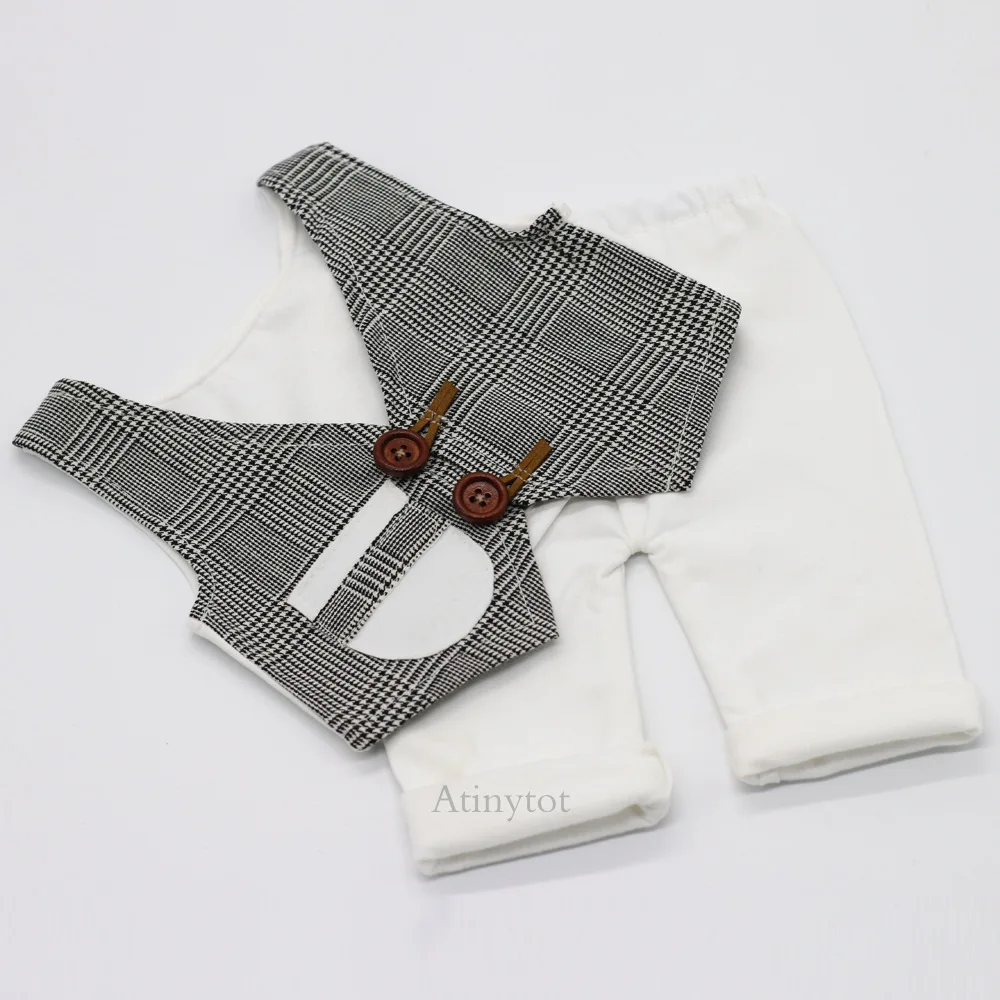 Baby Boy Little Gentleman Vest Shorts Newborn Photography Props Clothes Infant Birthday Picture Shoot fotografia Prop Pant | Детская