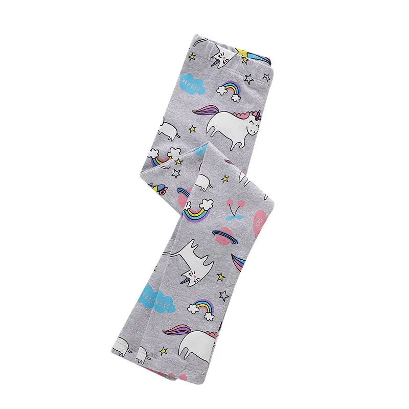 Леггинсы для девочек одежда маленьких прямые штаны с единорогом хлопковые