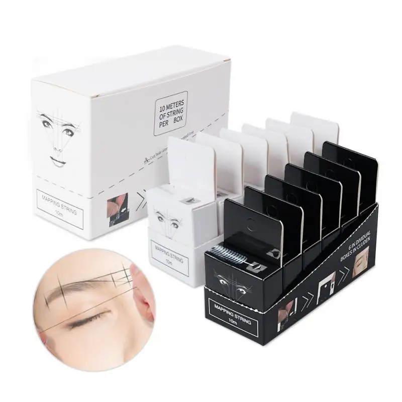 

6PCS Tattoo Thread Eyebrow Marker Thread Tattoo Brows Ruler Auxiliary Line Drawing With Ink Positioning Mapping Line Box MAKEUP