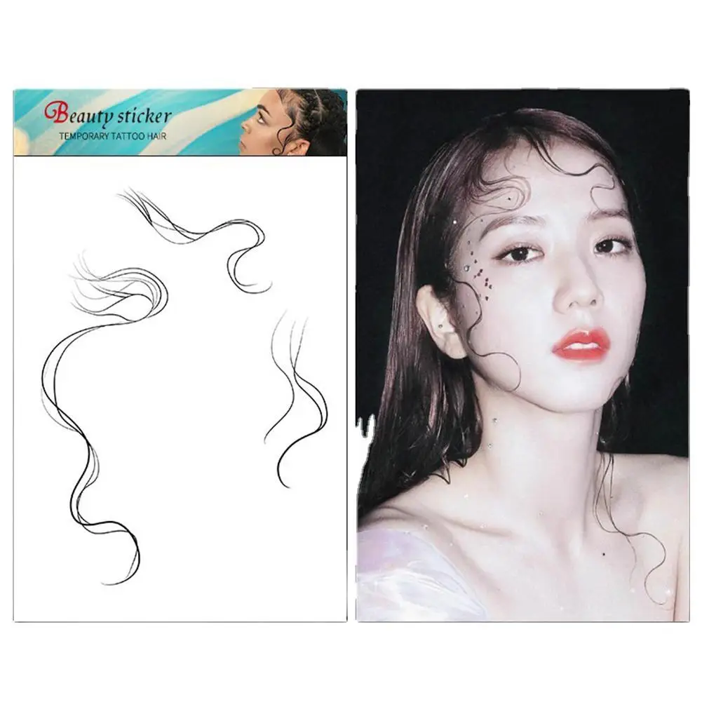 Детские наклейки для татуировок с краями вьющиеся волосы сделай сам шаблон
