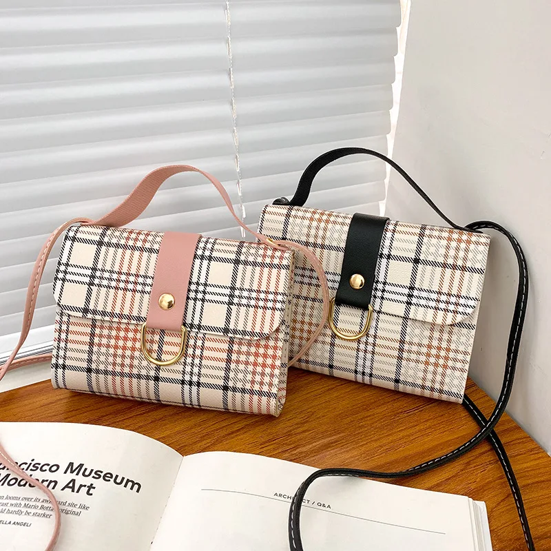 2021 Women's Small Hand Bag Printed Plaid Crossbody Shoulder Female Bag Handbag Women's Leather Shopper Bag Bolsa Fesmallna