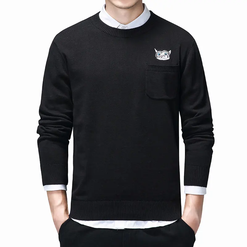Свитер с рисунком кота Мужская одежда зима 2020 мужские свитера пуловер хлопок