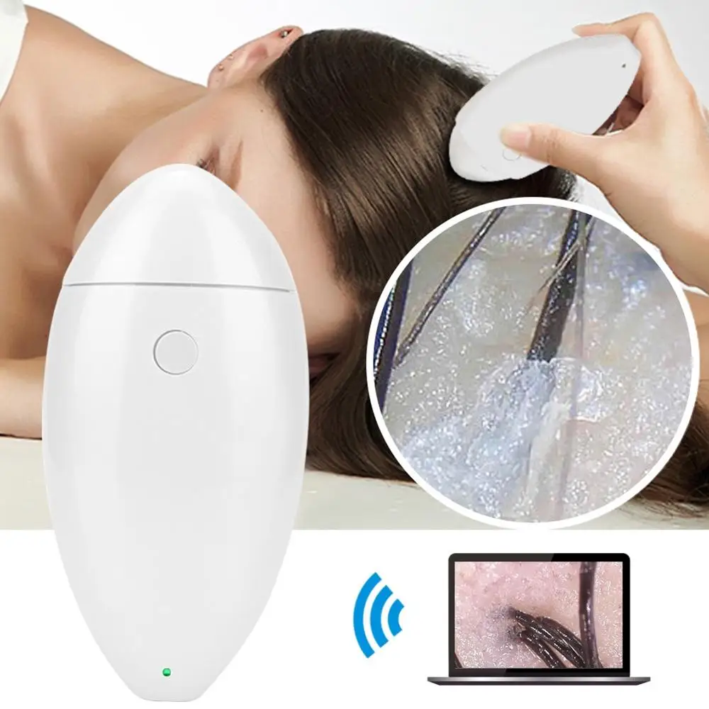 HD Wireless WiFi Hair Follicle Scalp Tester Connection Mobile Phone Tablet Hair Digital Skin Analyzer European Standard 100-240V