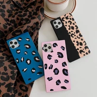leopard square tpu phone case for iphone 11 pro max x xs xr se 2020 7 8 plus silicone soft back cover super drop resistant