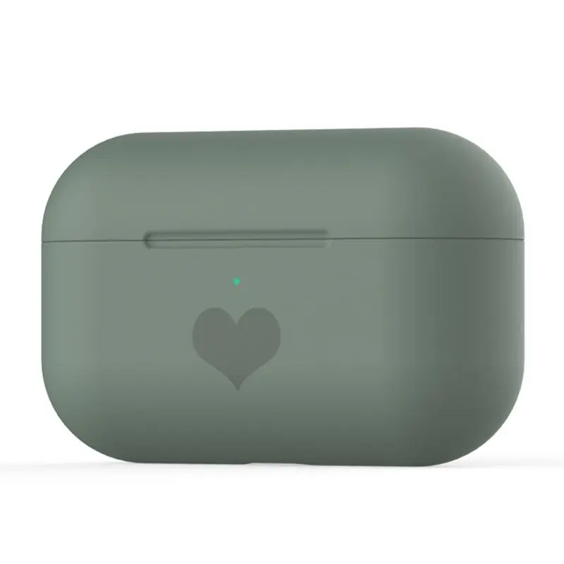 

Silicone Earphone Case Love Heart Pattern Protective Cover for Airpods Pro Kit qyh