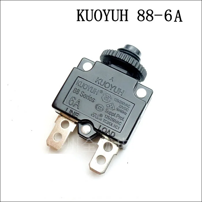 

3Pcs Taiwan KUOYUH Overcurrent Protector Overload Switch 88 Series 6A
