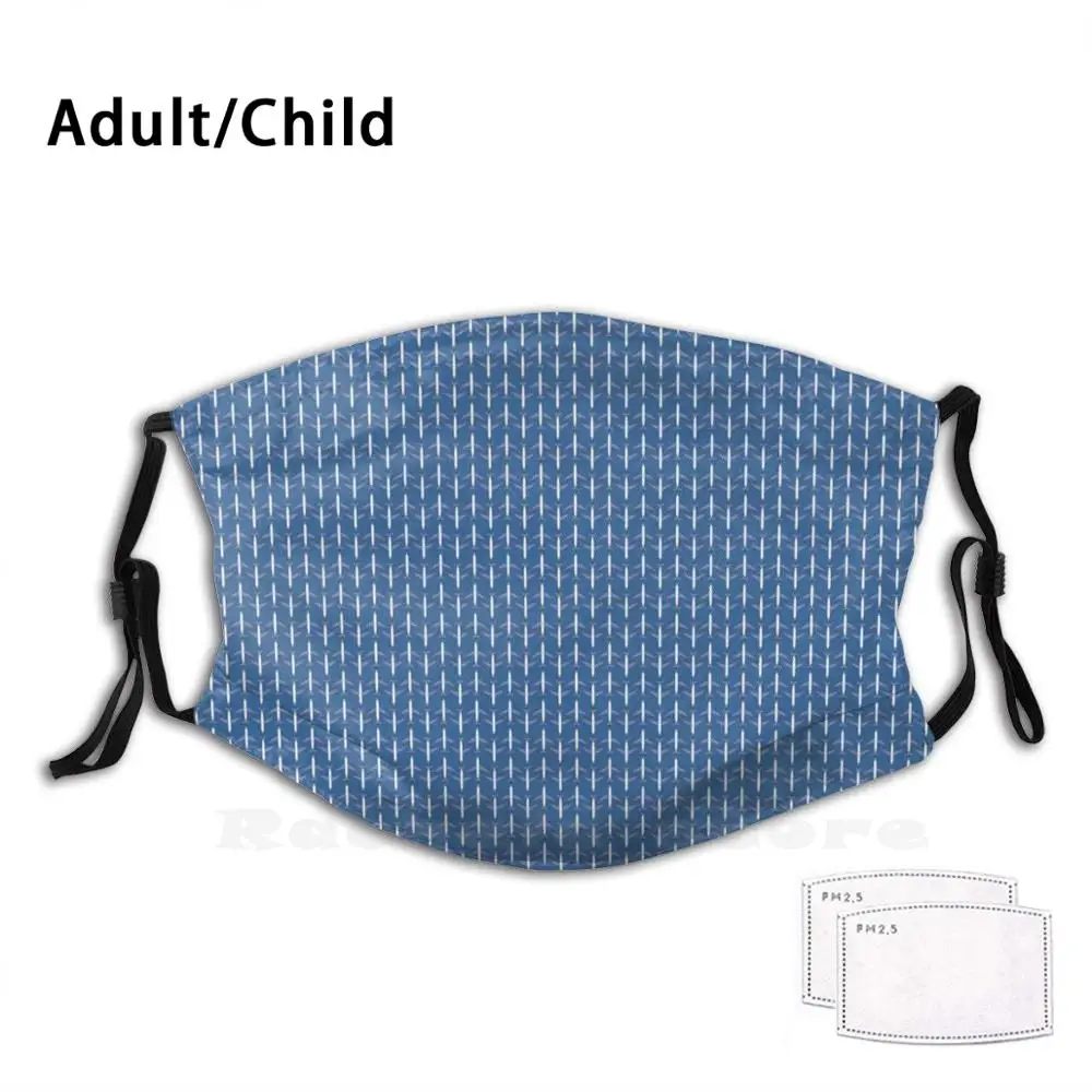 

Planes - Micro Pattern In Blue Funny Print Reusable Pm2.338 Filter Face Mask Plane Planes Airplane Airplanes Airplane