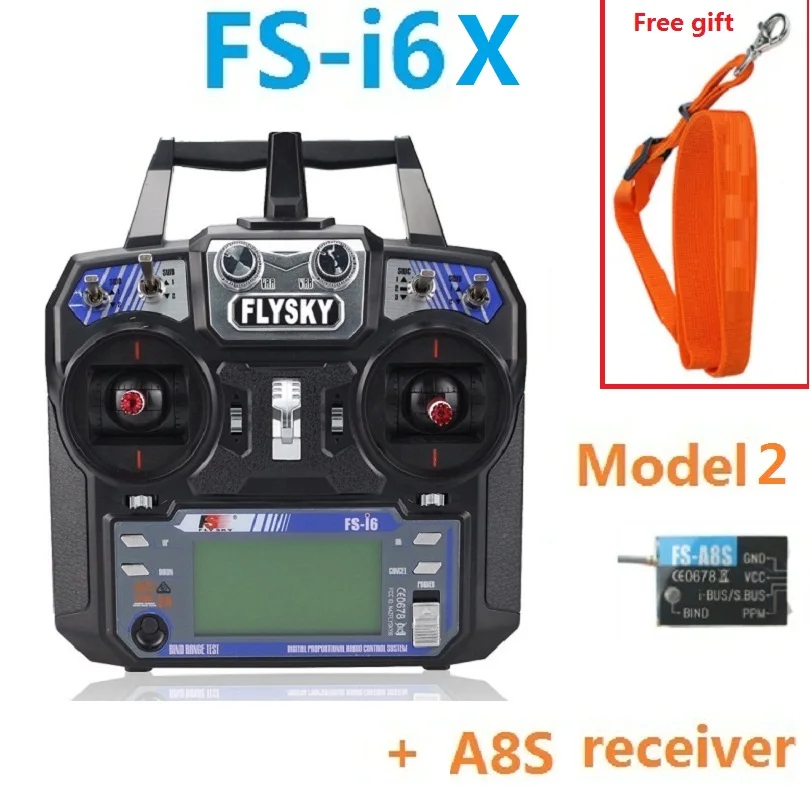 FS-i6X A8S model 2 Flysky I6X FS-i6X 10CH 2,4 г AFHDS 2A передатчика радиоуправляемой модели к компьютеру регулятор давления газа с FS-iA6B FS-iA10B FS-X6B FS-A8S IA6 A8S приемник для RC Самолет - Цвет: FS-i6X A8S model 2