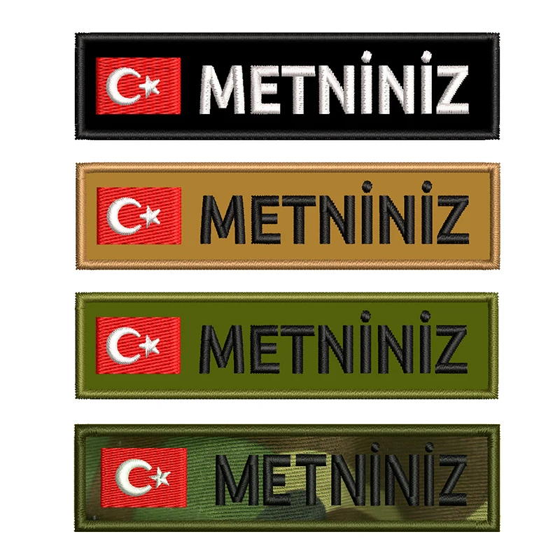 

Personalized Turkish Flag Name Patches For Clothing Uniform Hat Tactical Backpacks Pet Collar Harness Iron On Or Hook Backing