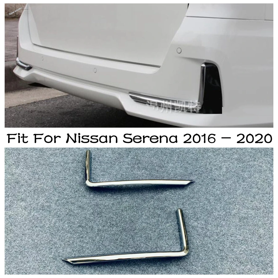 

Rear Bumper Fog Lights Lamps Eyebrow Lid Eyelid Trim Cover Car Styling Kit Molding Accessories Fit For Nissan Serena 2016 - 2020