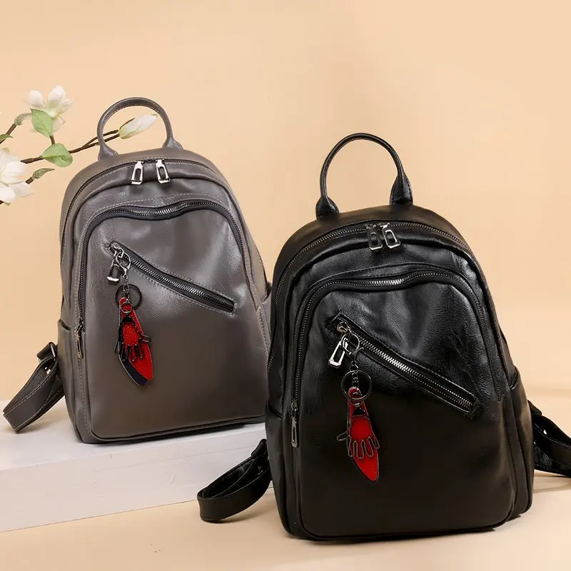 

Luxury Female Backpacks High Quality Leather Casual Backpack for Girls School Bags Large Shoulder Bag Travel Bagpack Sac A Dos