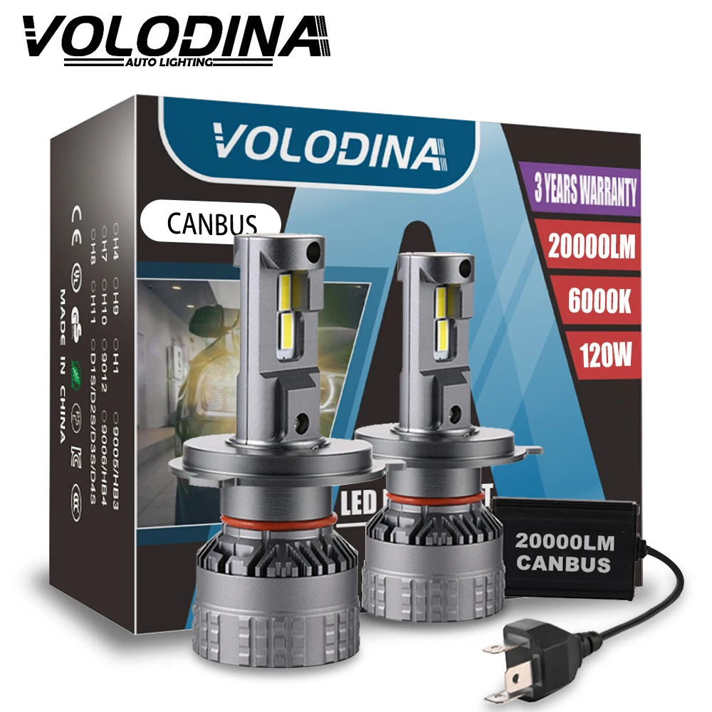 

Volodine H7 h11 светодиодсветодиодный лампы для автомобильных фар H1 H4 LED HB4 HB3 9005 светодиодный ная фара автомобильная лампа 9006 Вт 120 лм 6000K Автомобил...