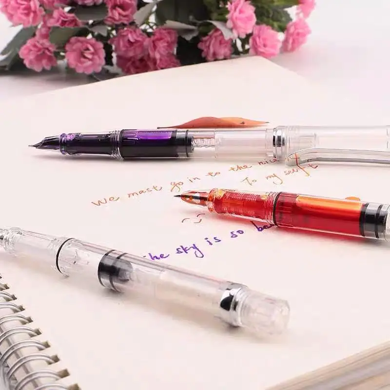 Ручка перьевая с прозрачным наконечником и белыми чернилами коррекция осанки 2021