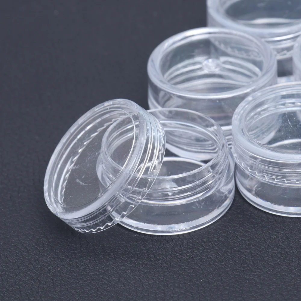 

50pcs Cosmetic Container Empty 5g/5ml Round Cosmetic Jar Pot with Lid (Black Lid)