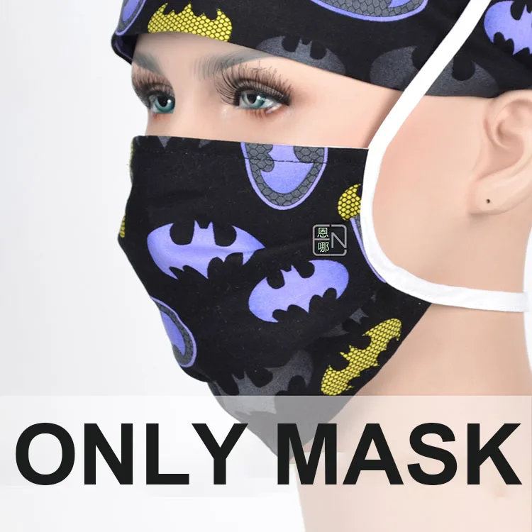 Only Mask 3 Педиатр Рабочая шляпа ветеринарный медицинский скраб шапка для кормления шапки для женщин и мужчин хлопок Tieback Европейский стиль наземные шляпы - Цвет: Only Mask 3