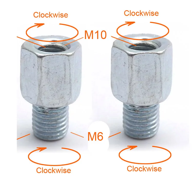 M10-M6 (2X RR) Пара адаптеров для заднего зеркала скутера мотоцикла M10 10 мм M8 8 мм 6 мм по часовой стрелке против часовой стрелки правая левая рука резьба изменение винт - Цвет: M10-M6 (2X RR)