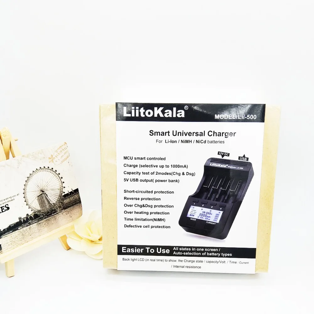 

LiitoKala Lii-500 LCD 3,7 V/1,2 V 18650/26650/16340/14500/10440/портативное зарядное устройство, внешний аккумулятор, зарядное устройство