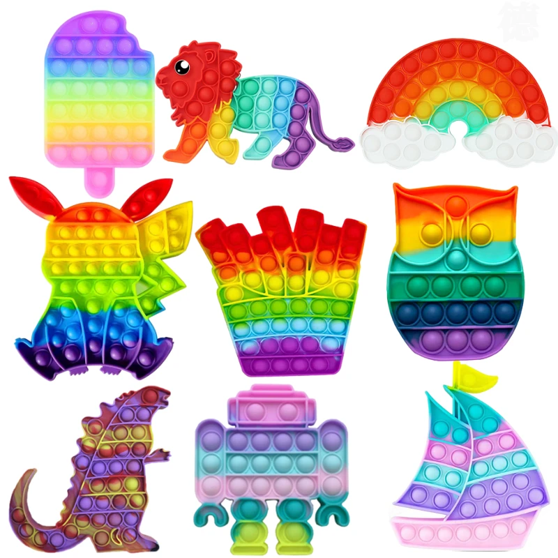 

Popet игрушка-фиджет, бесконечное сжимание, игрушки эдамаме, Радужный динозавр, сжимаемая игрушка для расслабления, сжимаемая антистрессовая ...