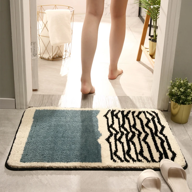 

Non-slip Bath Mat Absorbent Thicken Bathroom Entrance Carpet Rectangle Polyester Living Room Bedroom Doormat Bathroom Products
