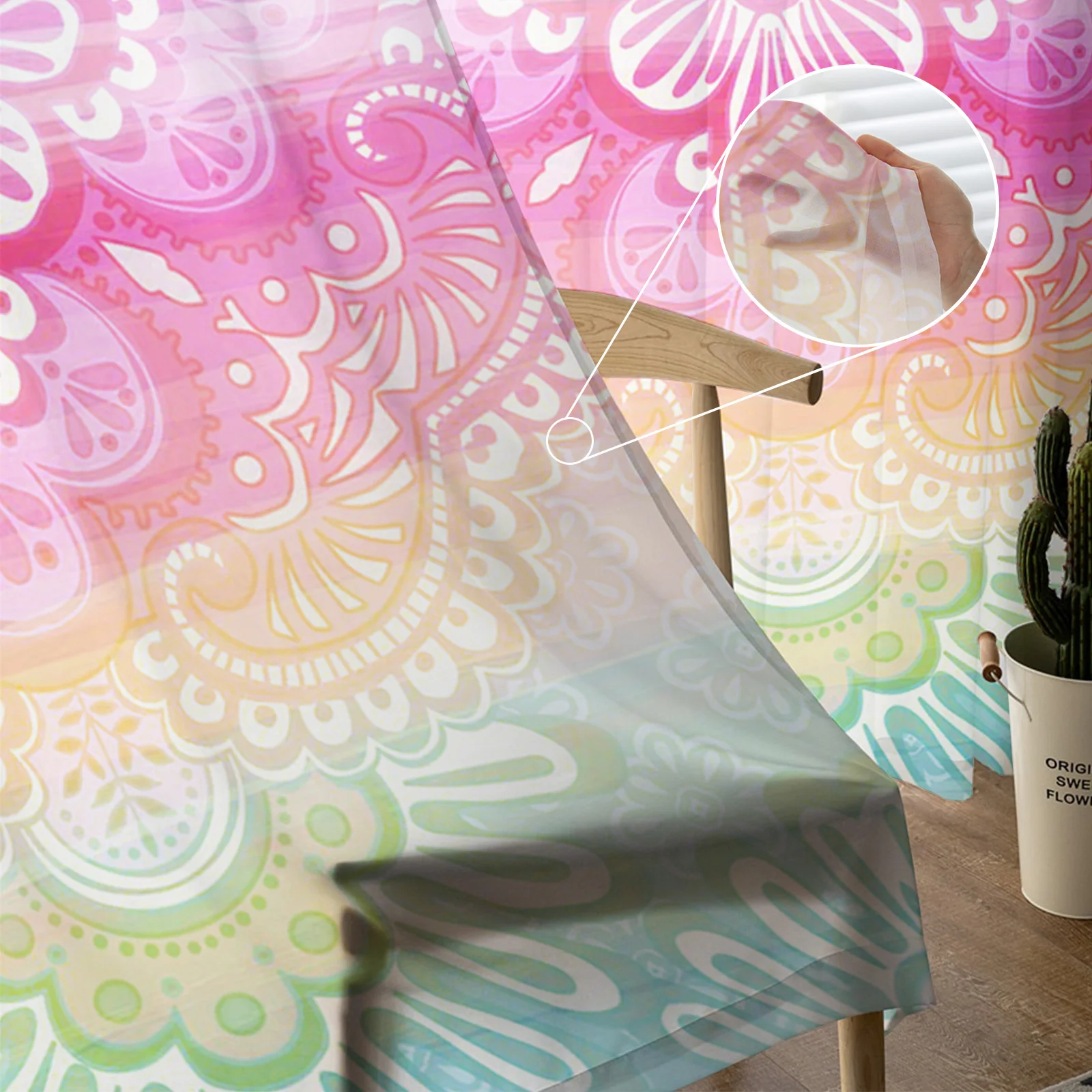 Индийские традиционные узорные прозрачные Занавески s для гостиной современные