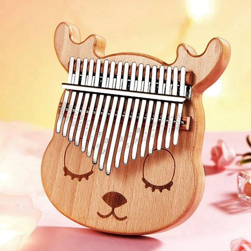 

Cega 17 Keys Thumb Piano Finger Piano Hand Piano Wooden Finger Piano with Tuning Hammer Simple Learning for Adult Beginner