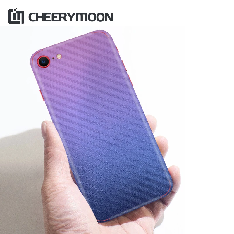 

Dropshipping Carbon Fiber Color Changing Back Film For iPhone SE 2020 XS X XR 13 12 11 Pro Max Ultra Thin Wray Protector Sticker