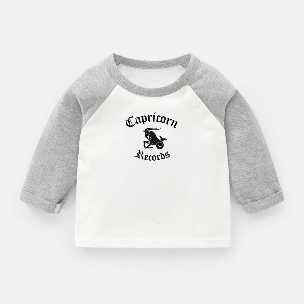 Constellation Capricorn Records Design Cancer Pisces Virgo Newborn Baby T-shirts Toddler Raglan Color Long Sleeve Tee Tops