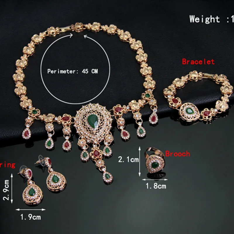 Роскошное Подарочное ожерелье из четырех частей украшение Дубая золотые