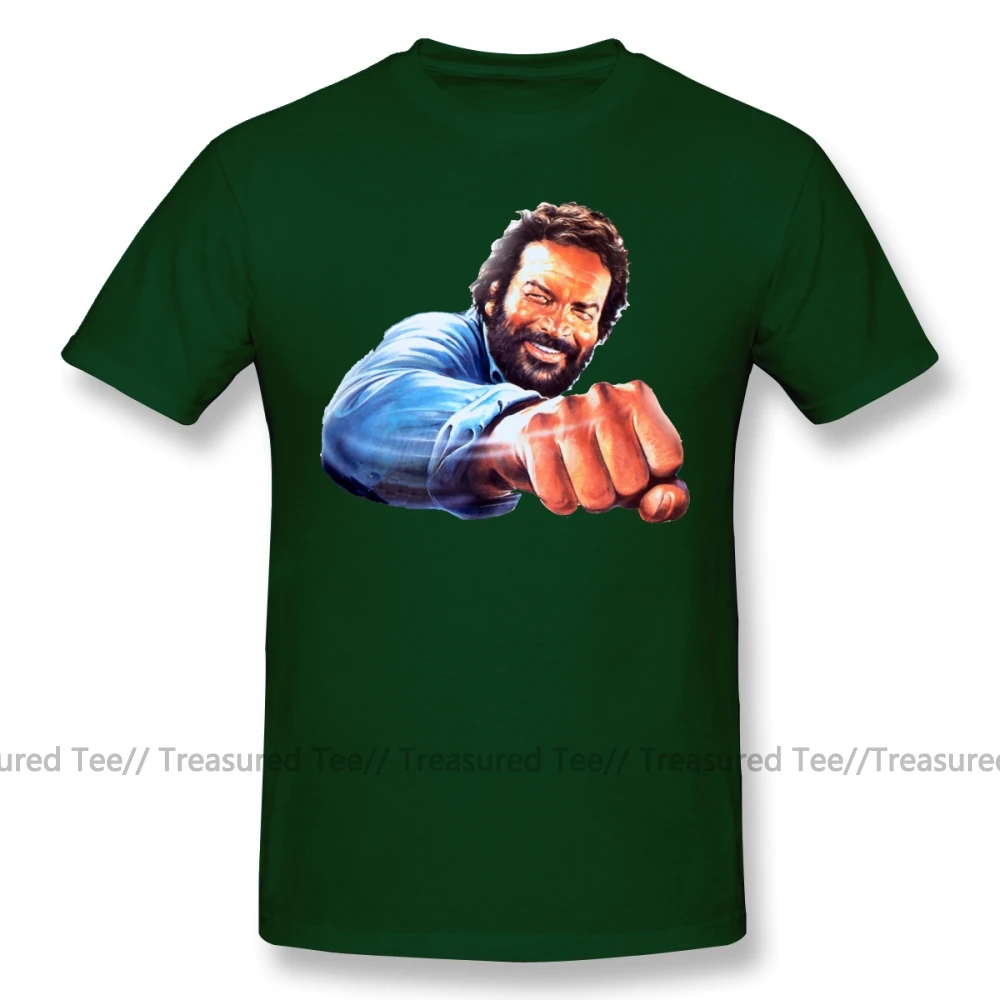Bud Spencer Футболка с принтом Bud Spencer футболка пляжная хлопковая Футболка с милым принтом 5x Мужская футболка с коротким рукавом - Цвет: Dark Green