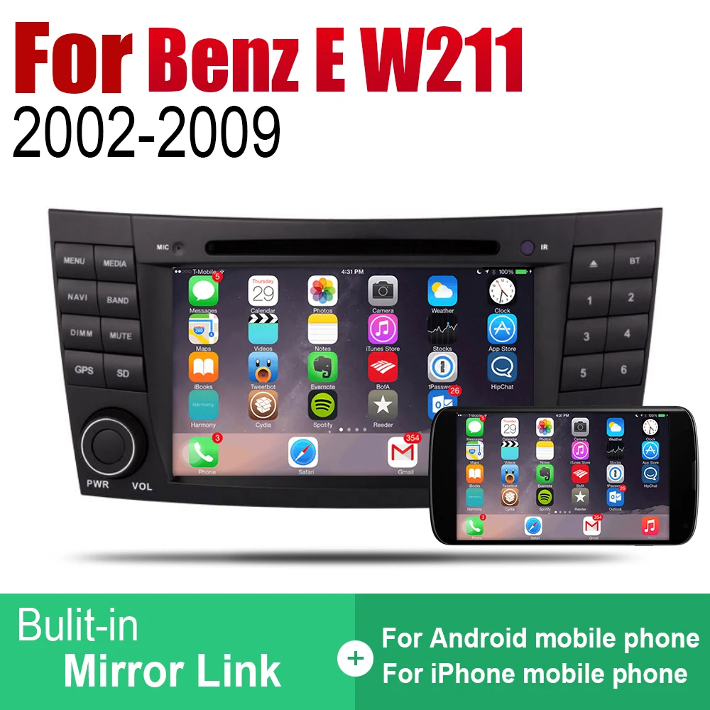 Автомагнитола на Android стерео GPS навигация для Mercedes Benz E Class W211 2002 ~ 2009 NTG Bluetooth Wi Fi
