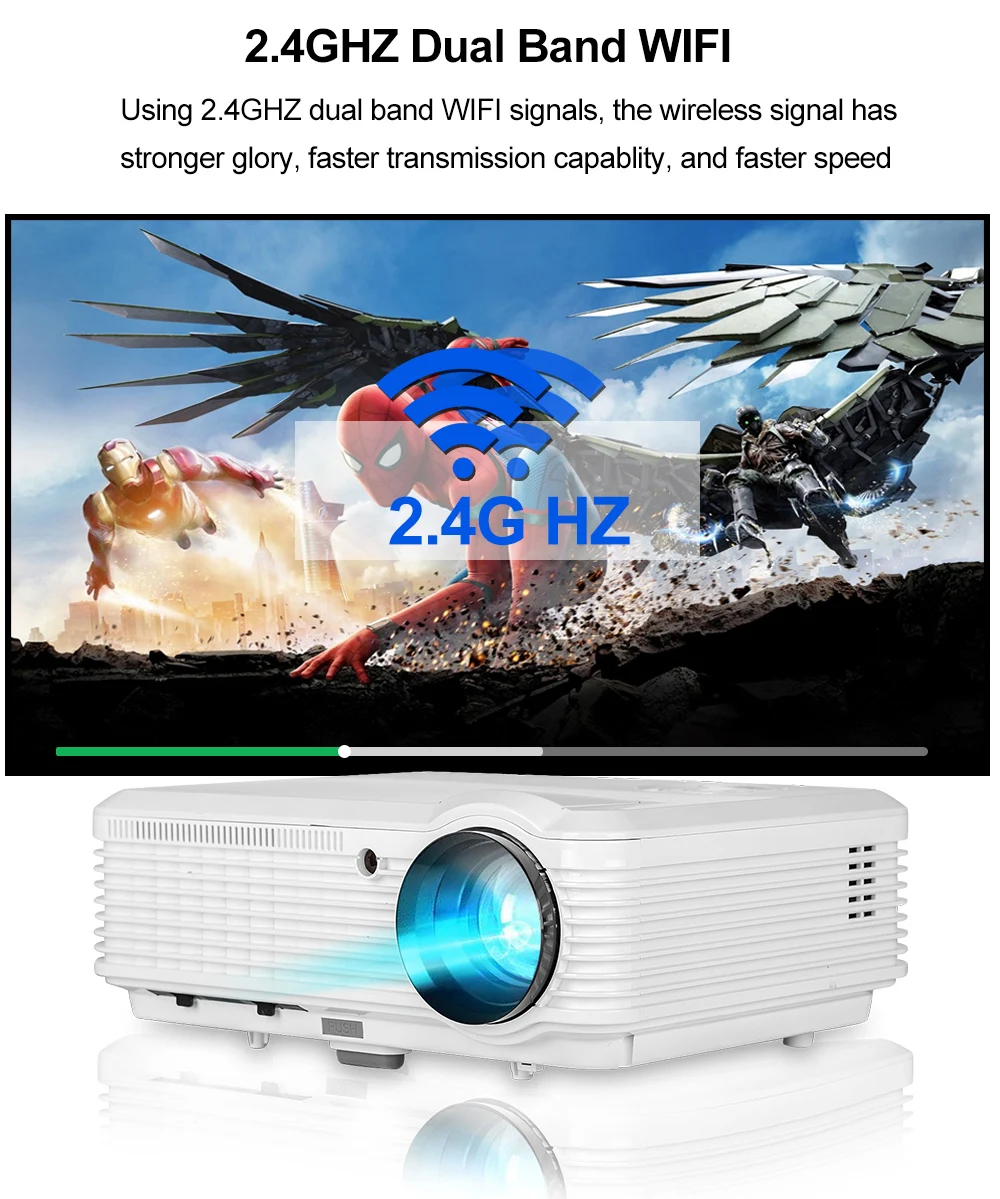 CAIWEI A7/A7AB Android проектор 1080p Full Hd Домашний кинотеатр светодиодный проектор для поддержки 4k портативный мобильный Wifi видео ТВ проектор