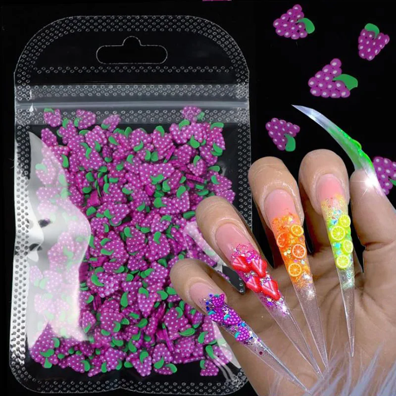 1000 шт./упак. Полимерная глина для творчества хлопья ногтей смешанные фрукты