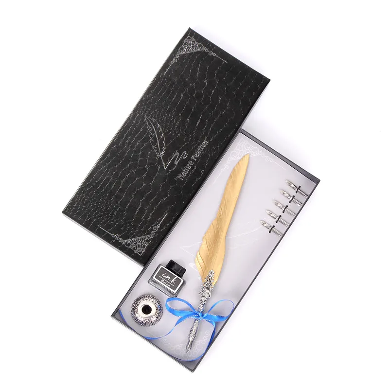 Винтажная ручка с перьями набор английских чернил для письма Подарочная коробка