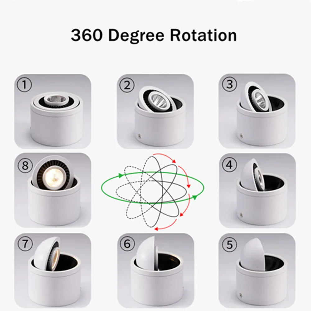 Поверхностного монтажа точечное освещение в помещении светодиодный потолочный