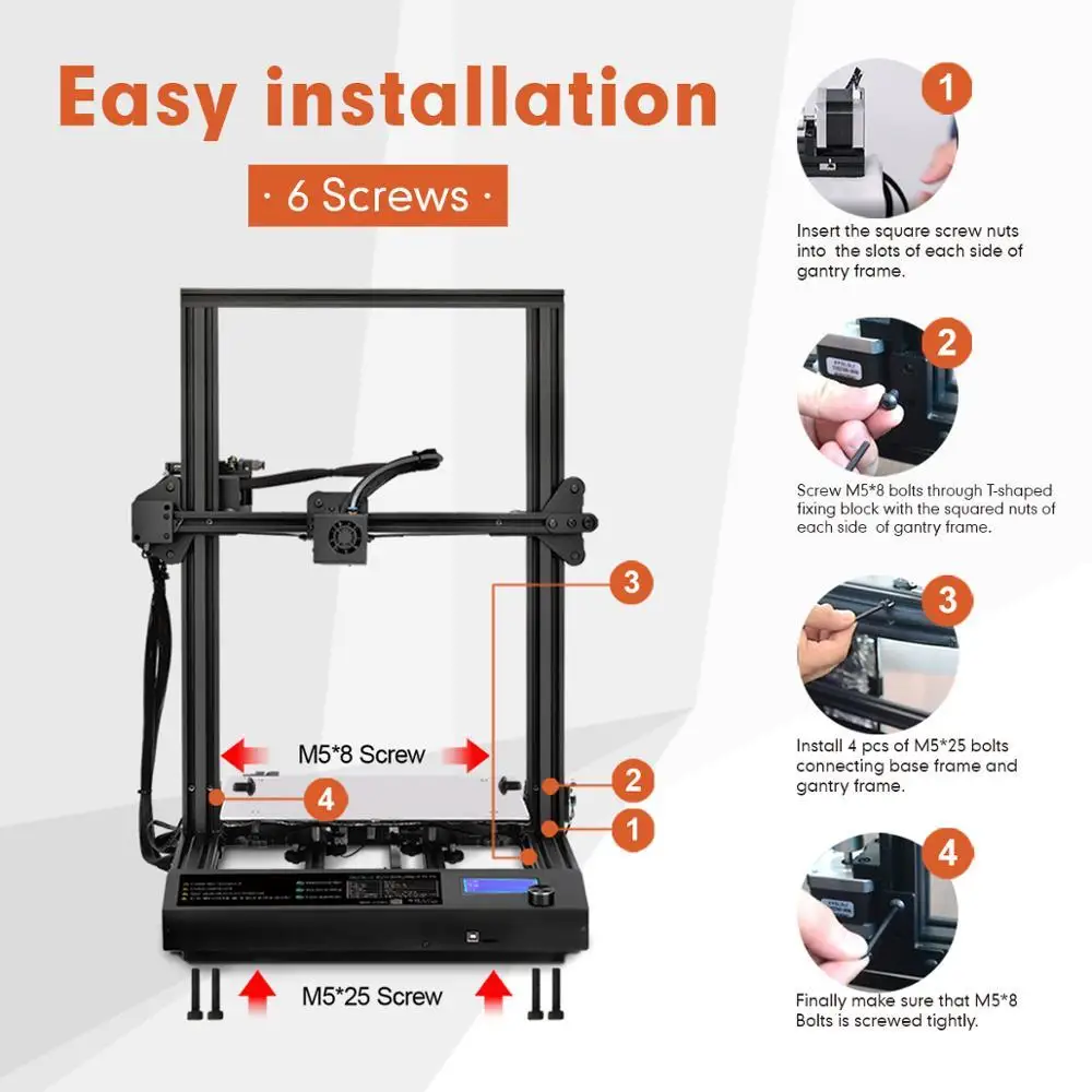 SUNLU 3D DIY принтер большой объем сборки и хорошая экономичная нить обнаружения авто