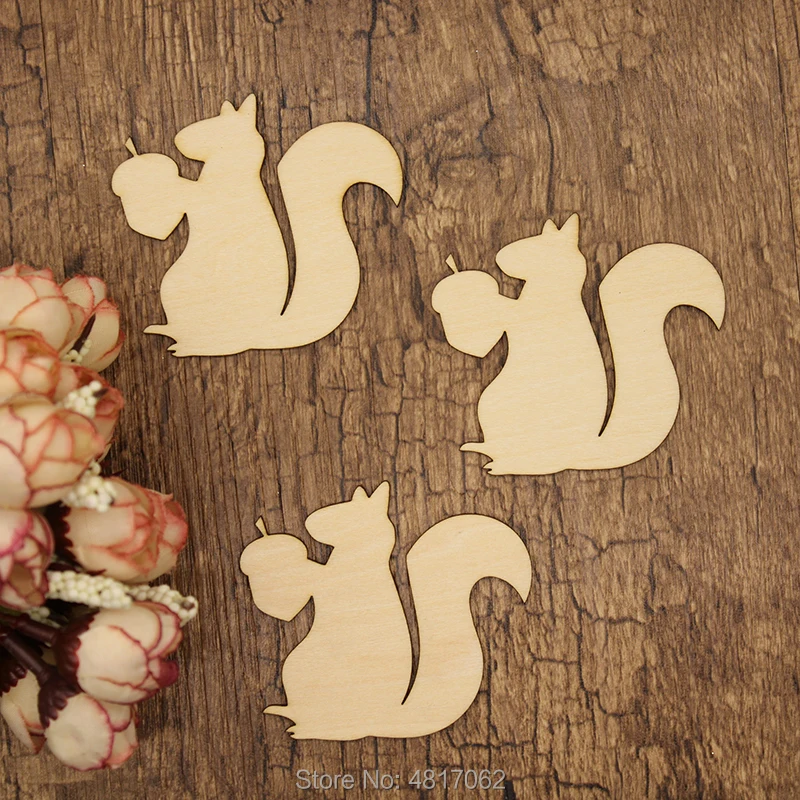 Осенняя деревянная форма сквирелл деревянный вырез белка форма|Поделки из