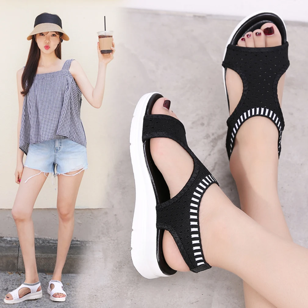 

Women Sandals Breathable Comfort Shopping Ladies Walking Shoes Wedge Heels Summer Platform Sandal Shoes Mujer Comfortable